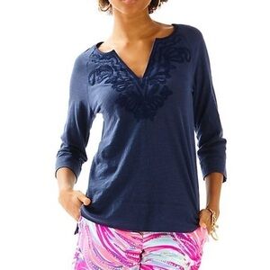 NWT Lilly Pulitzer Kira Top True Navy, Size XS